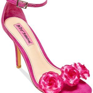 Betsy Johnson pink floral 3” gorgeous sandal LAST CHANCE